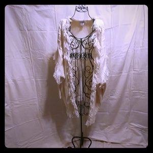 Winter white open front cardigan